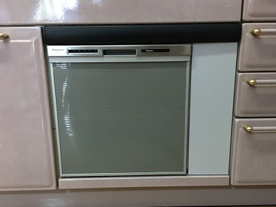 60㎝スライド食洗機の取替交換工事　タカラブキッチン　45ｃｍへ取替後